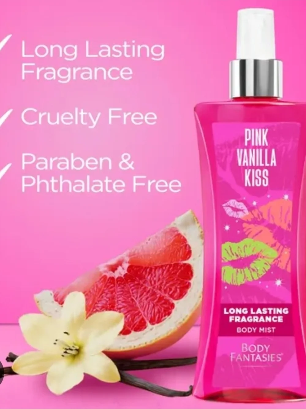 Body Fantasies Pink Vanilla Kiss & Pink Sweet Pea Fantasy Body Mist - 3.2fl Oz